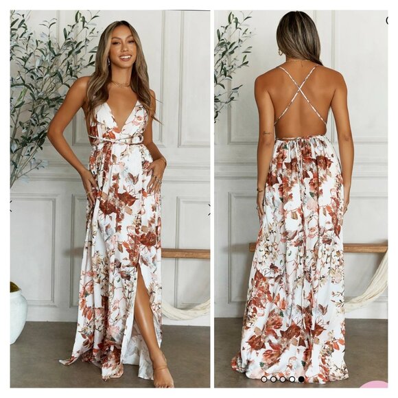 Hello Molly Womens Multicolor Floral Maxi Mermaid Hotel Dress Size‎ 4 NWT - Picture 1 of 11